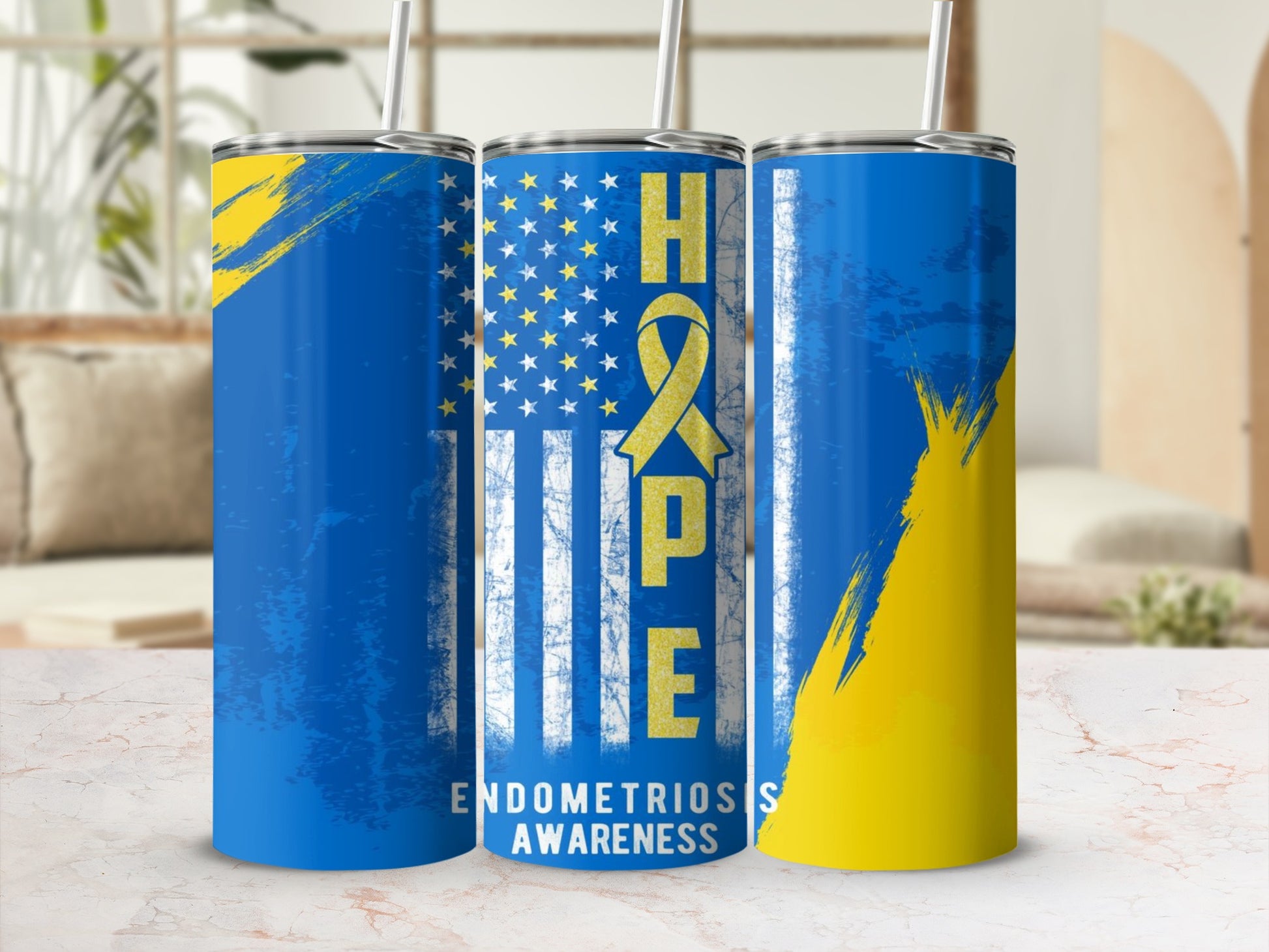 Hope Endometriosis Awareness Design Tumbler Mug