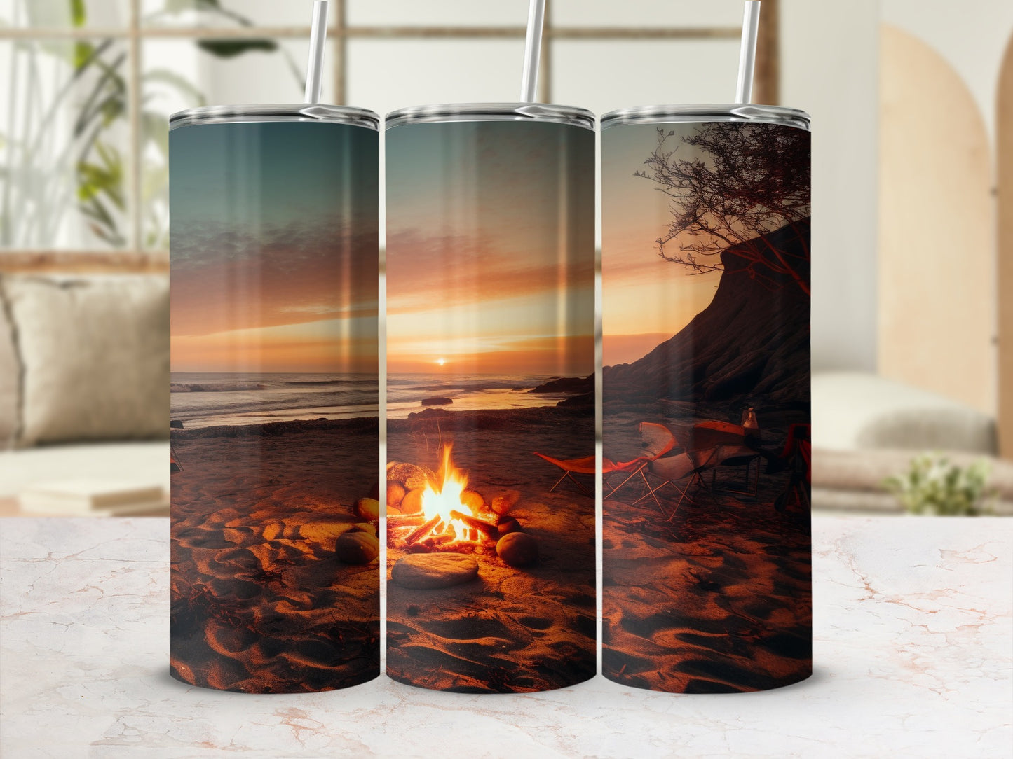 Sunset Beach Campfire Insulated Tumbler Product