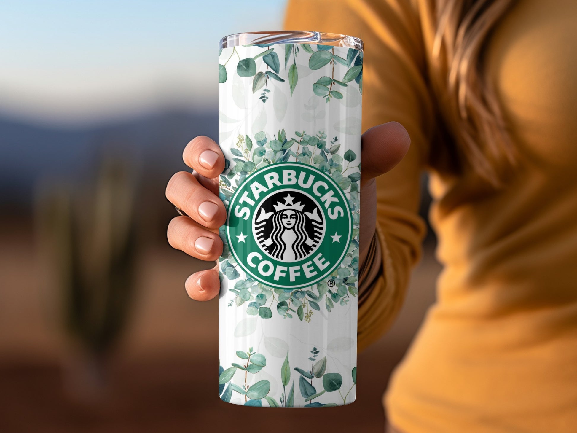 Starbucks Coffee Floral Design Travel Tumbler