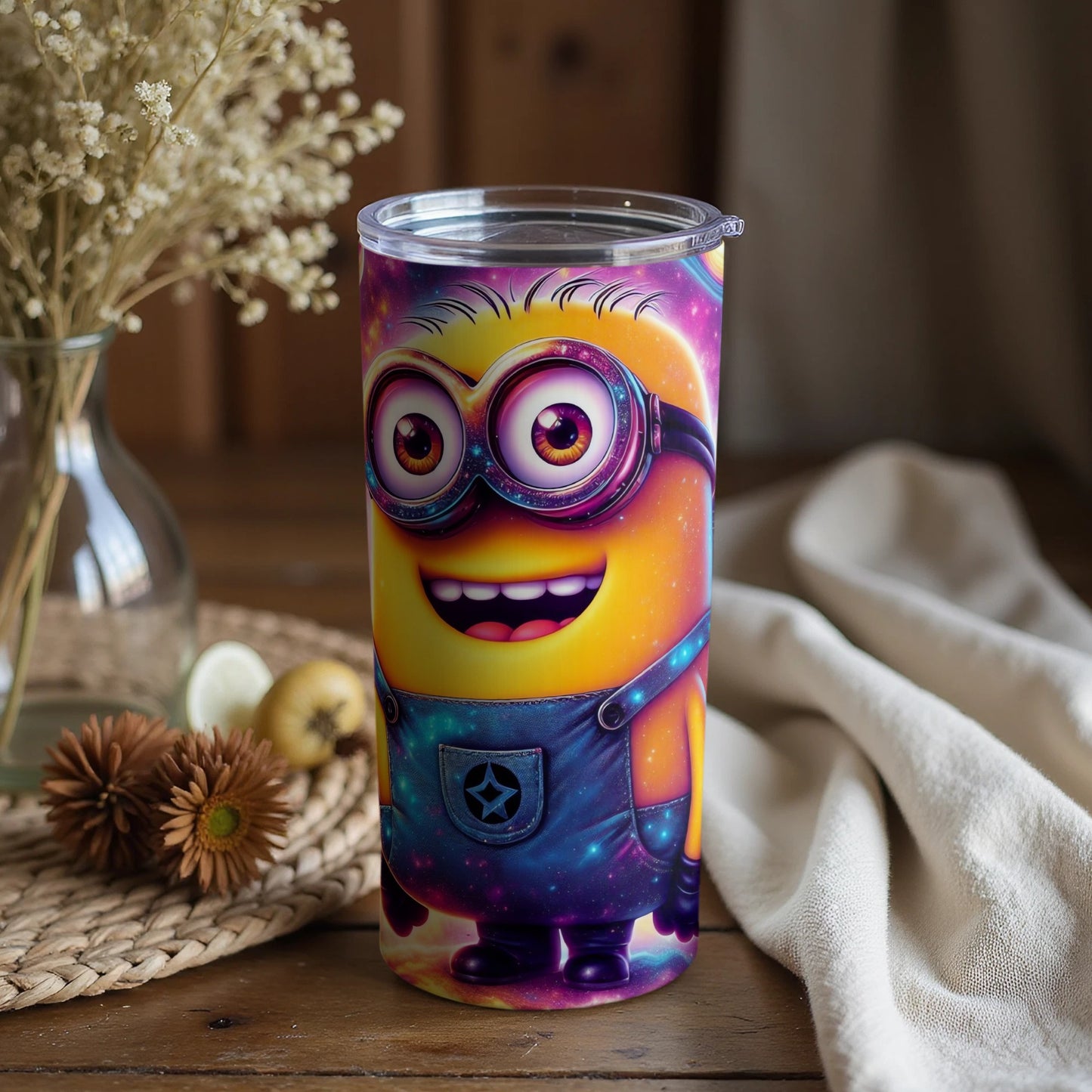Vibrant Cartoon Character Themed Tumbler with Lid