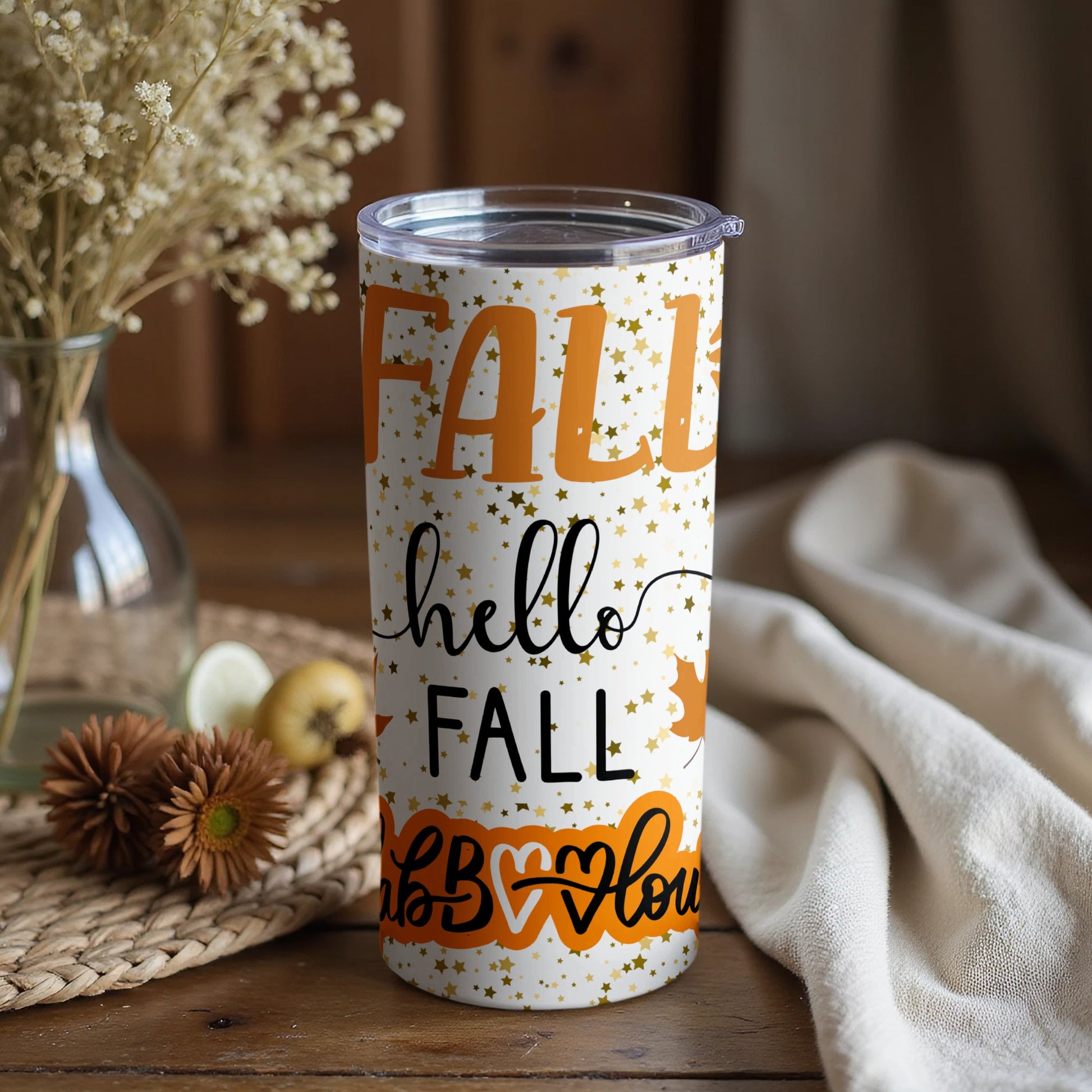 Hello Fall Fabulous Autumn Themed Travel Mug