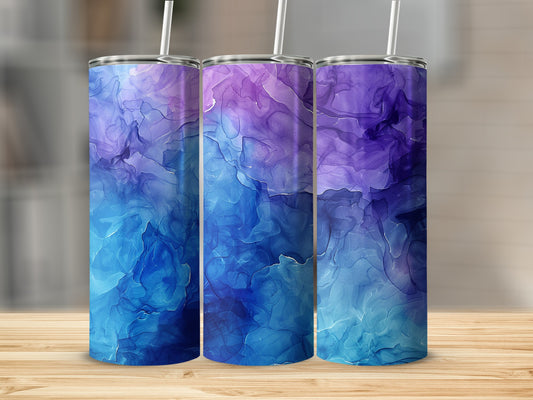 Abstract Blue and Purple Gradient Stainless Steel Tumbler