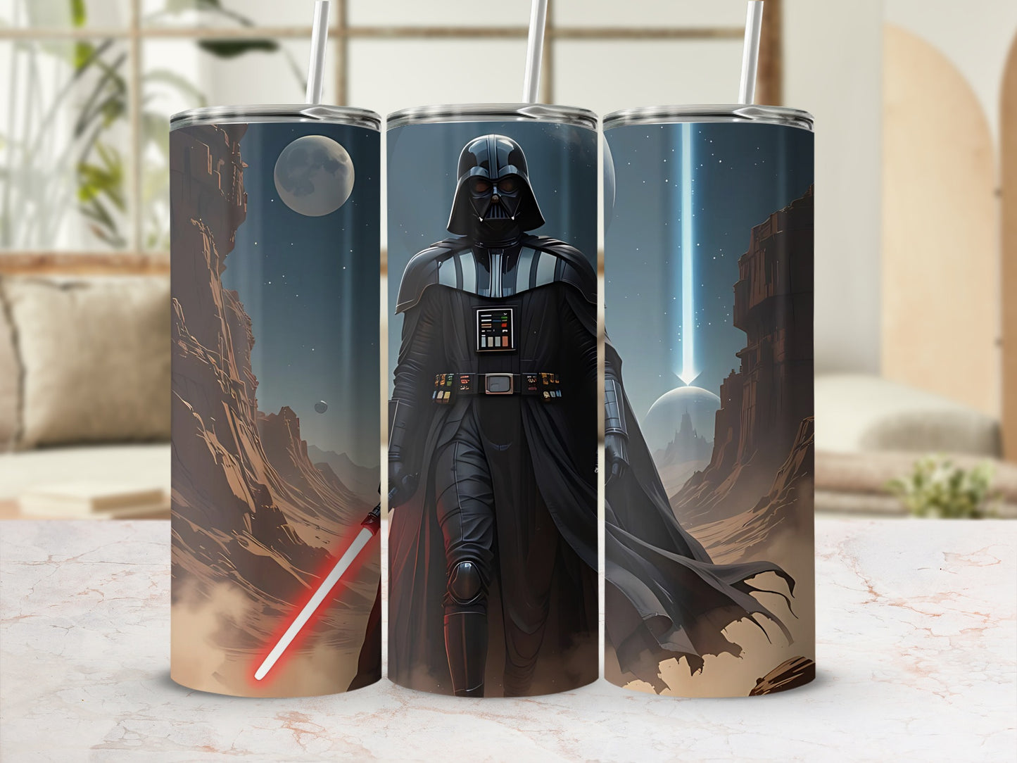 Darth Vader Red Lightsaber Desert Planet Sci-fi Tumbler product type