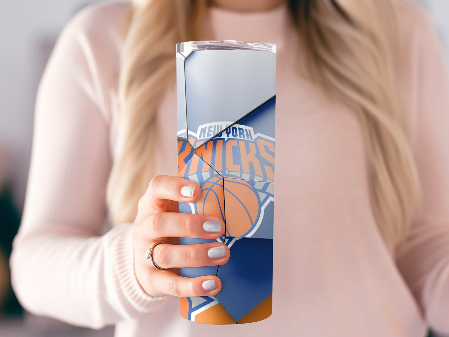 New York Knicks Abstract Art Modern Design Tumblers