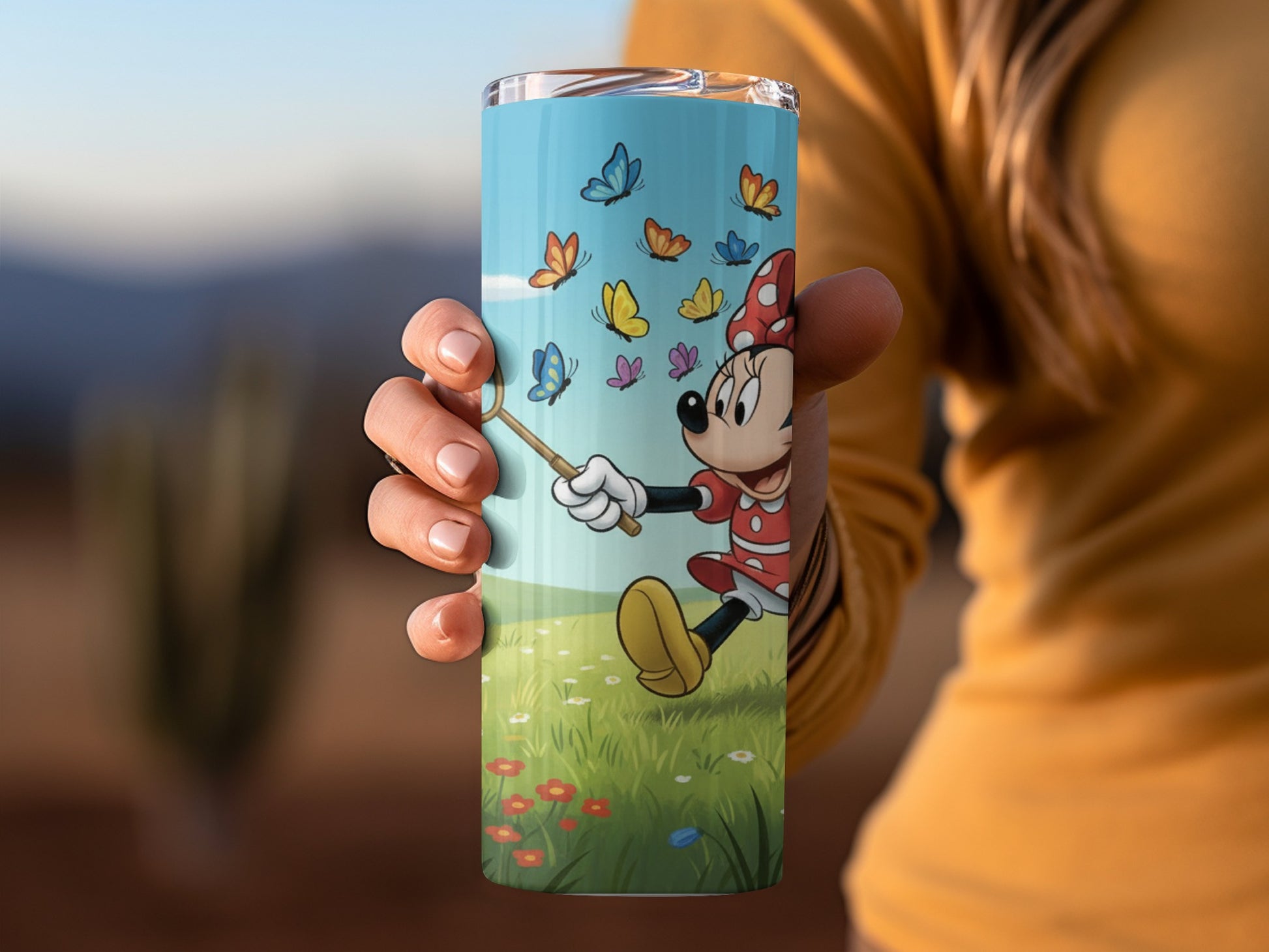 Minnie Mouse and Butterflies Themed Tumbler