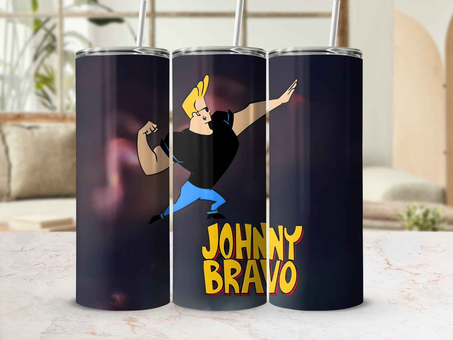 Johnny Bravo Design Stainless Steel Tumbler