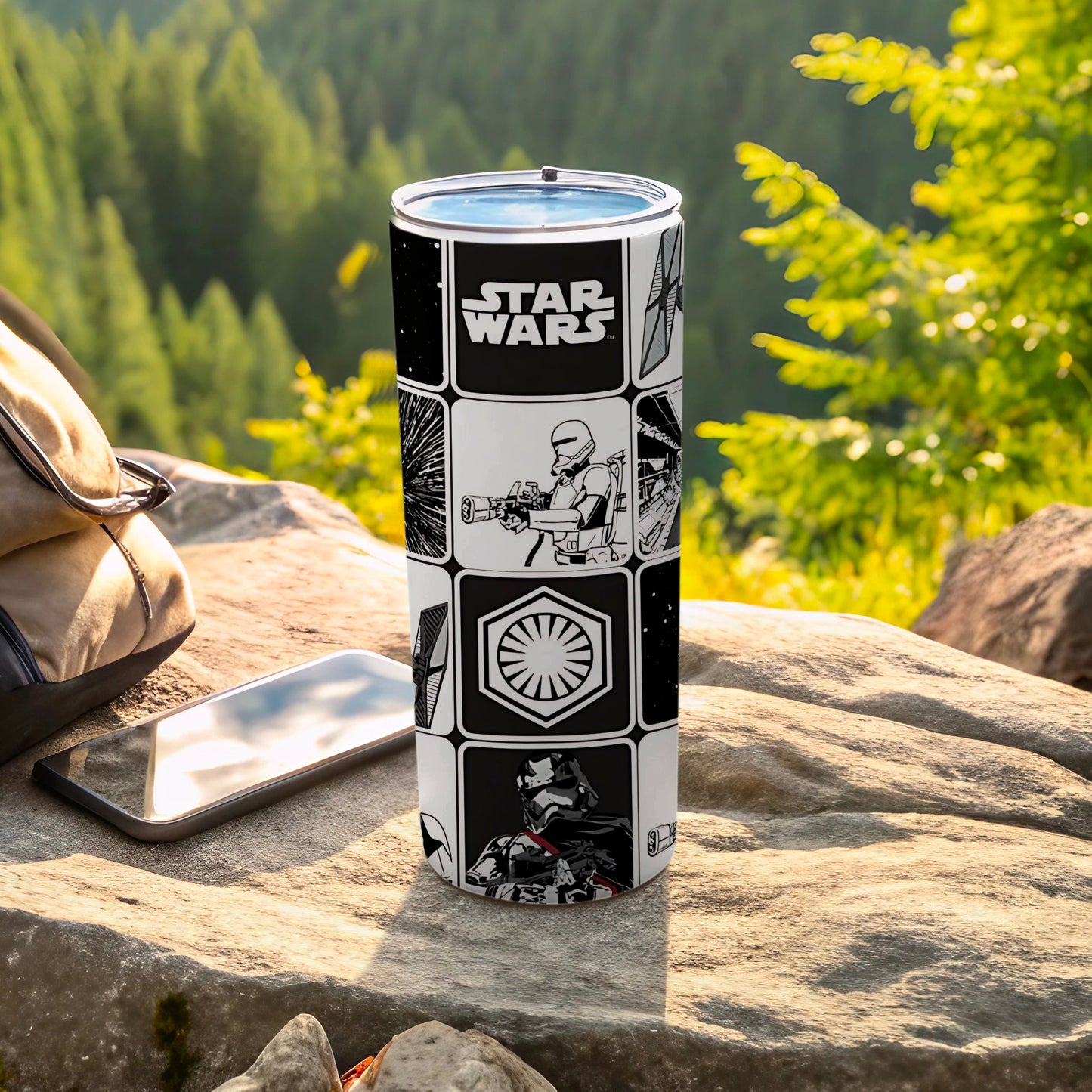 STAR WARS Stormtrooper First Order Black White Grid Tumbler product type