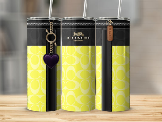 Stylish Yellow and Black Coach Branded Tumbler