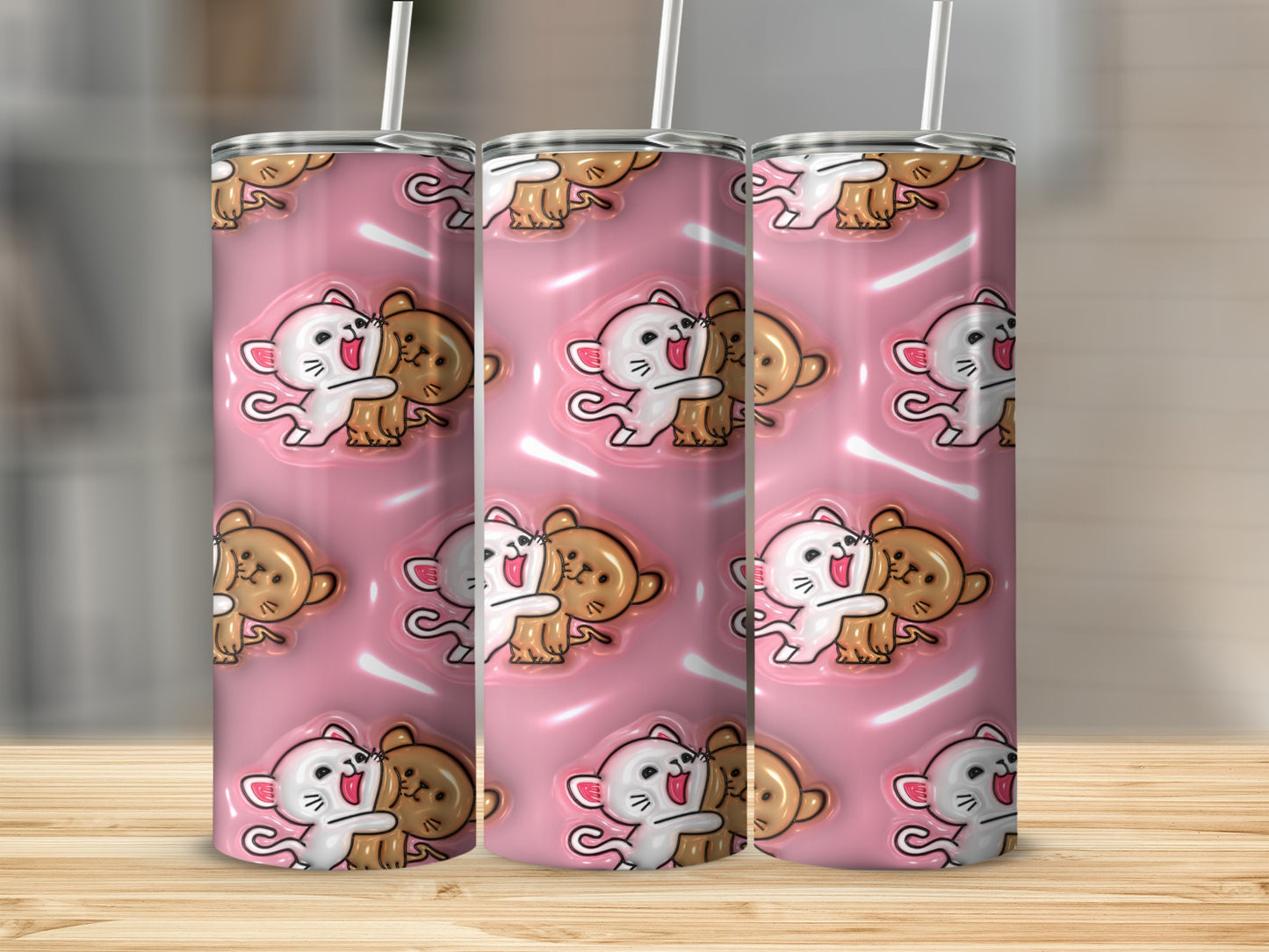 Adorable Cat and Monkey Patterned Drinkware Flask