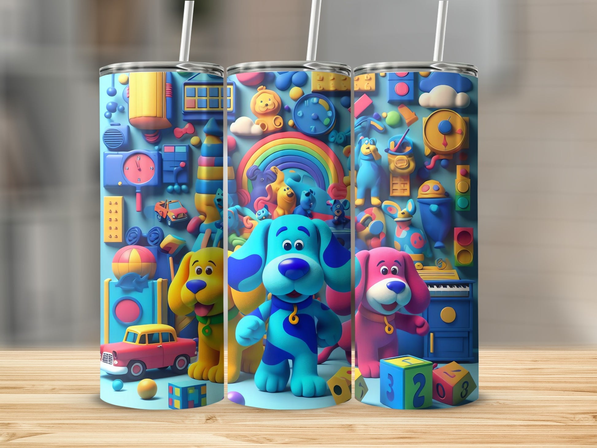 Colorful Cartoon Themed Tumbler With Fun Character Designs