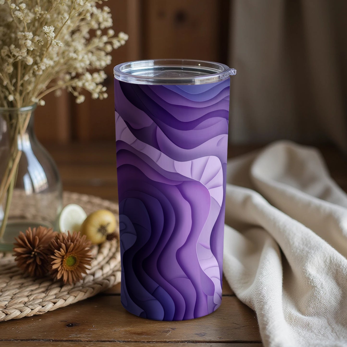 Unique Purple Wave Texture Design Tumbler