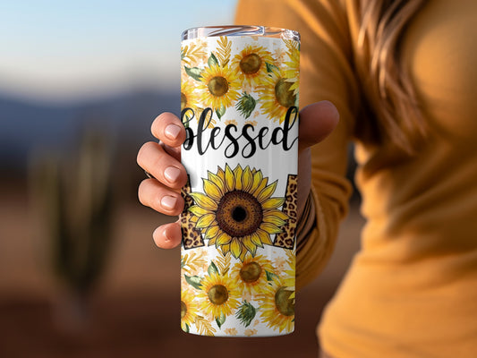 Blessed Sunflower Design Insulated Tumbler Cup