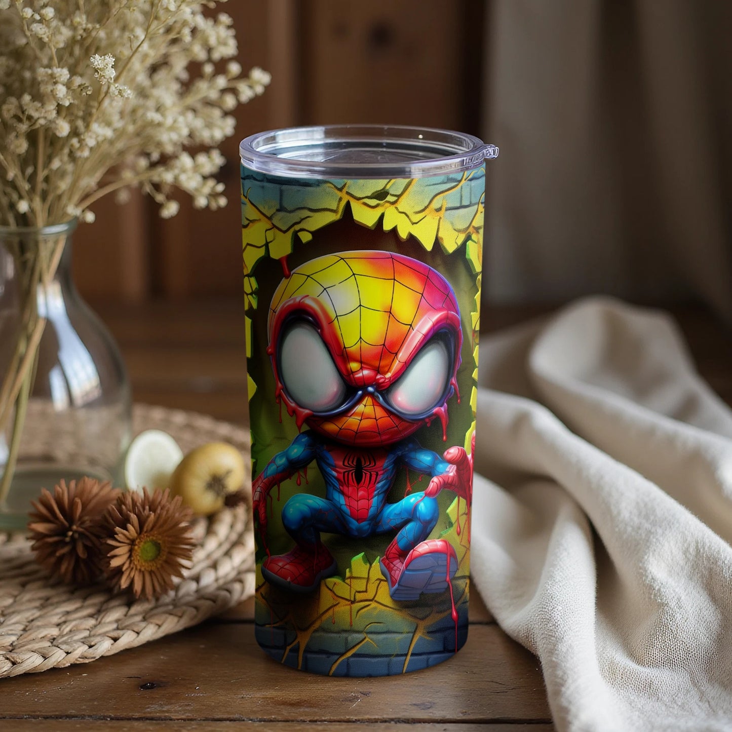 Colorful Spidey Tumbler for Fans and Collectors