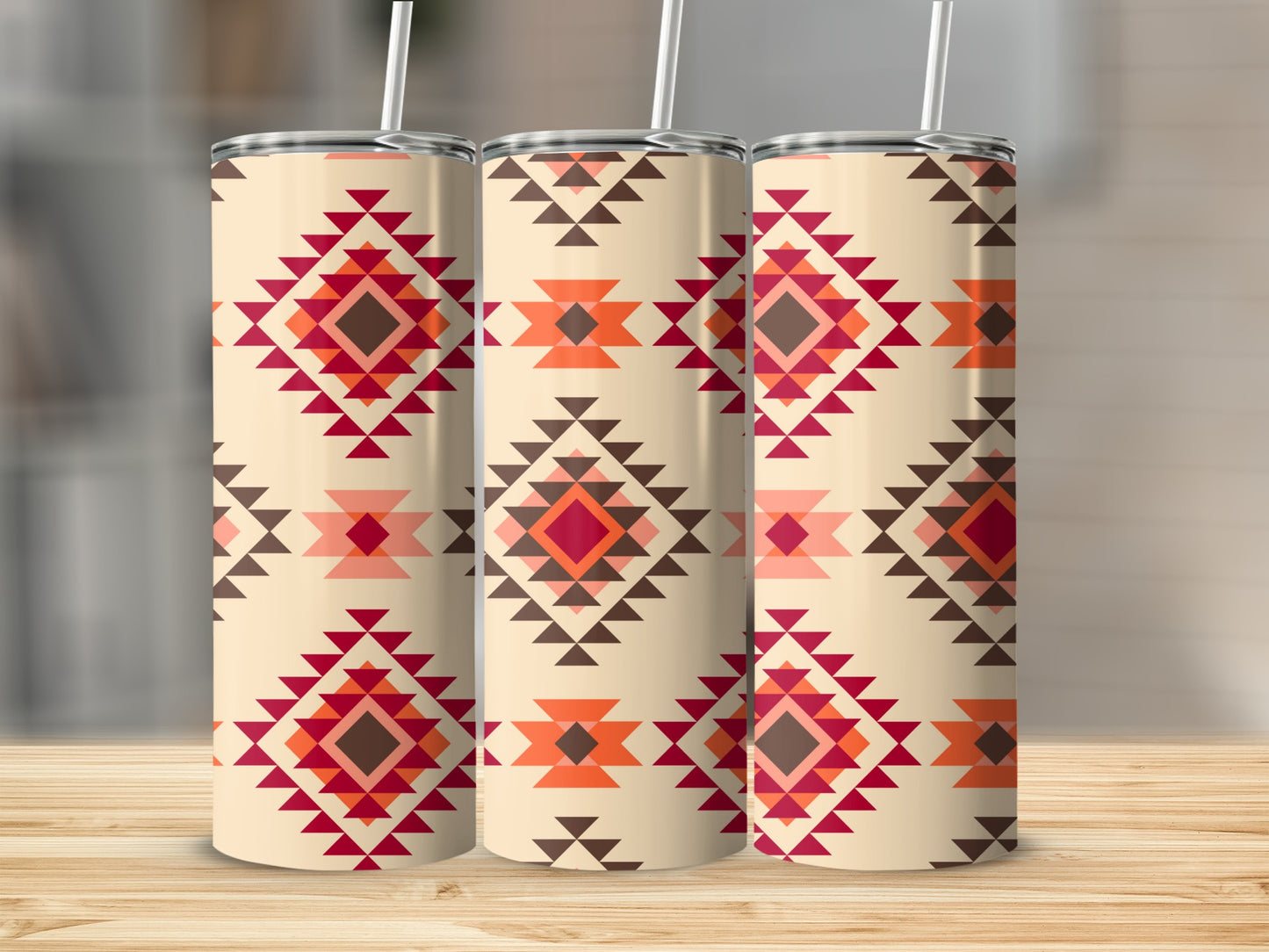 Geometric Southwestern Pattern Tumblers Ideal for Gifting