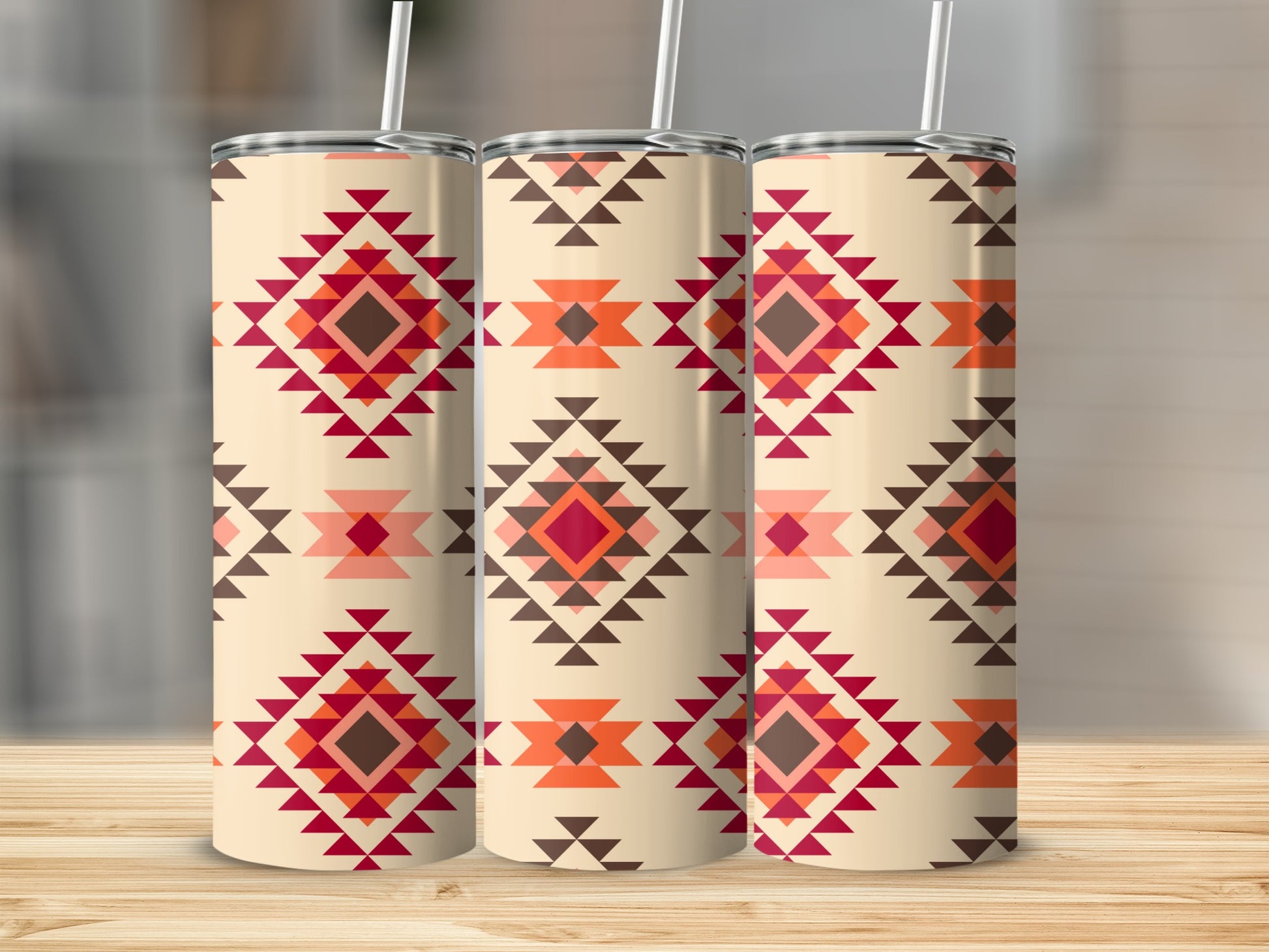 Geometric Southwestern Pattern Tumblers Ideal for Gifting