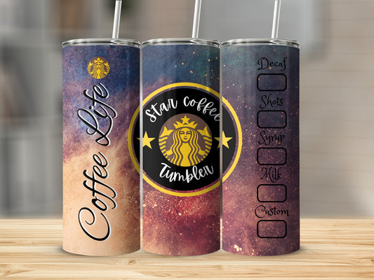 Star Coffee Life Galaxy Design Travel Tumbler