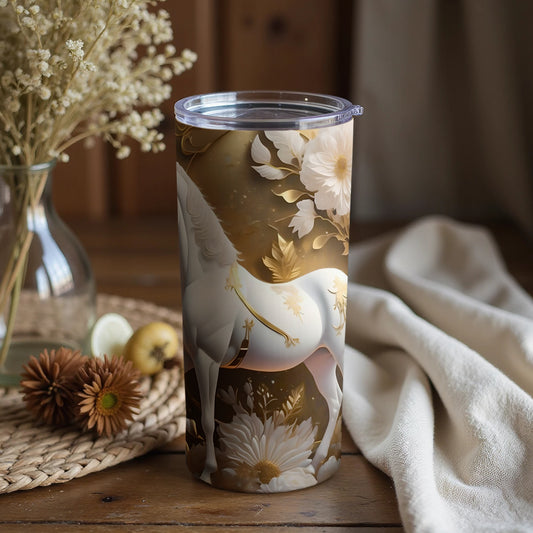 Enchanting Unicorn and Floral Design Tumbler for Magic