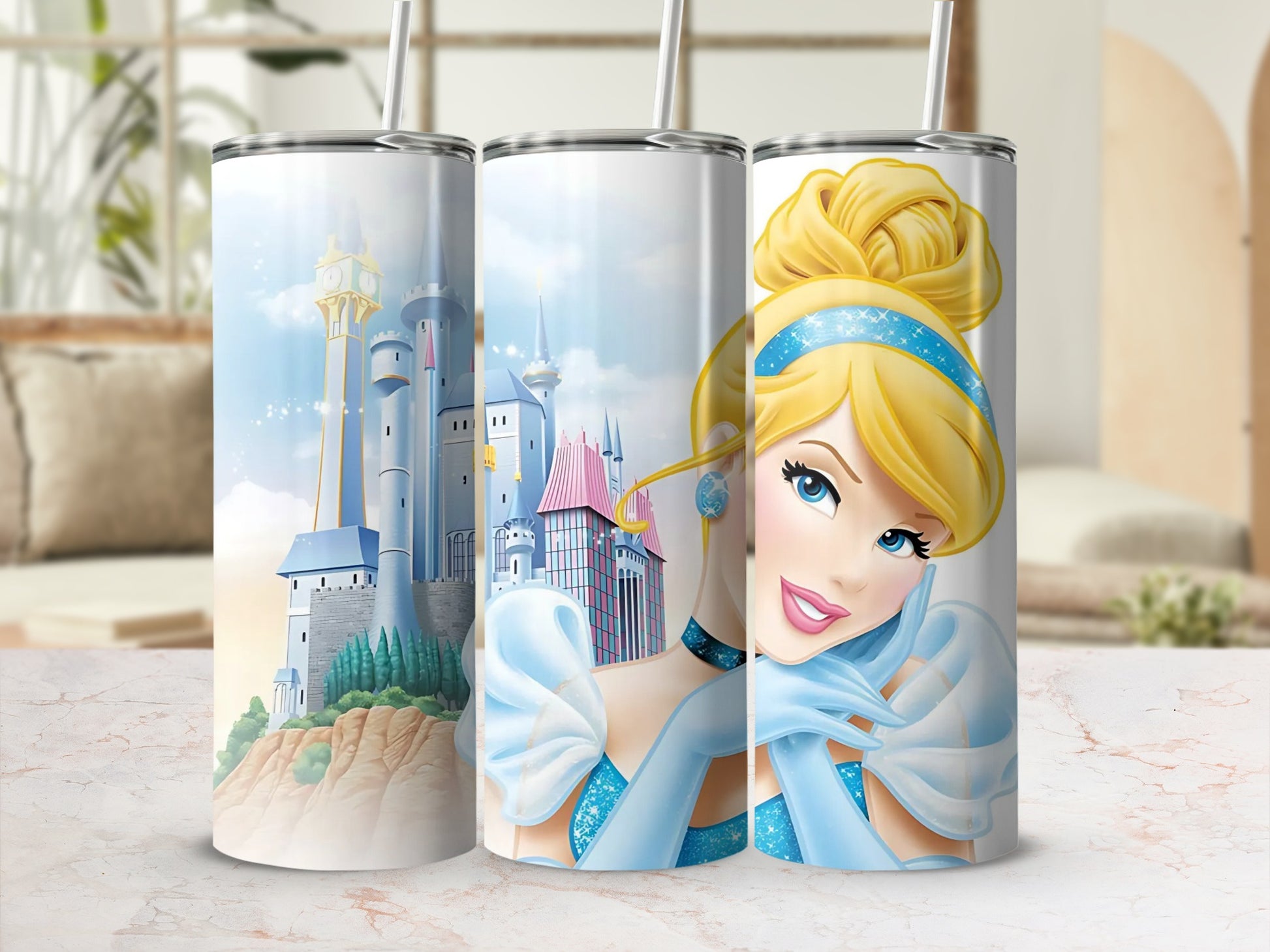 Cinderella Castle Illustration on Tumbler Mug