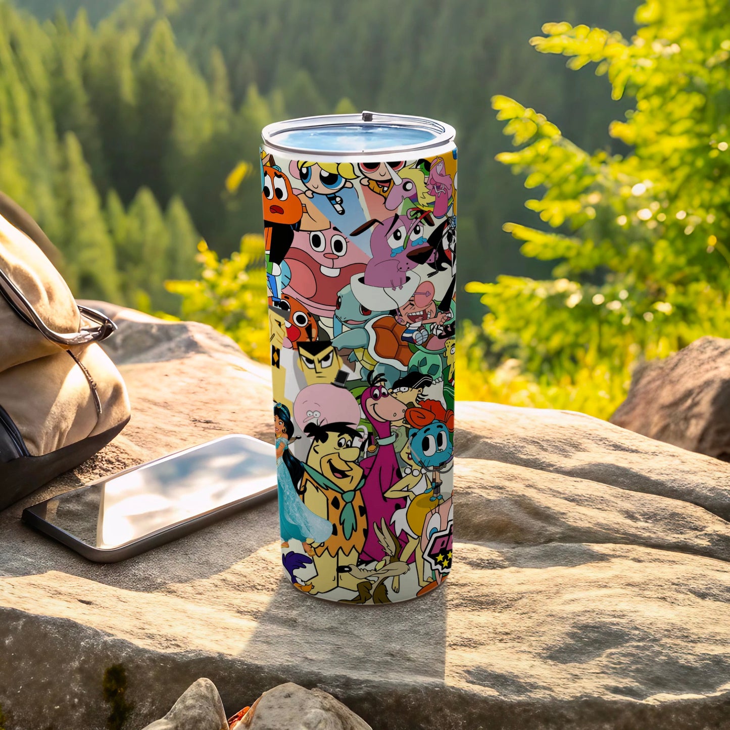 Colorful Cartoon Character Collage Insulated Tumbler