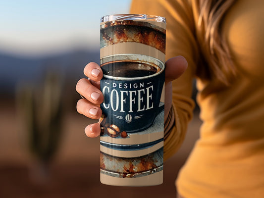 Vintage Coffee Design Tumbler for Coffee Lovers