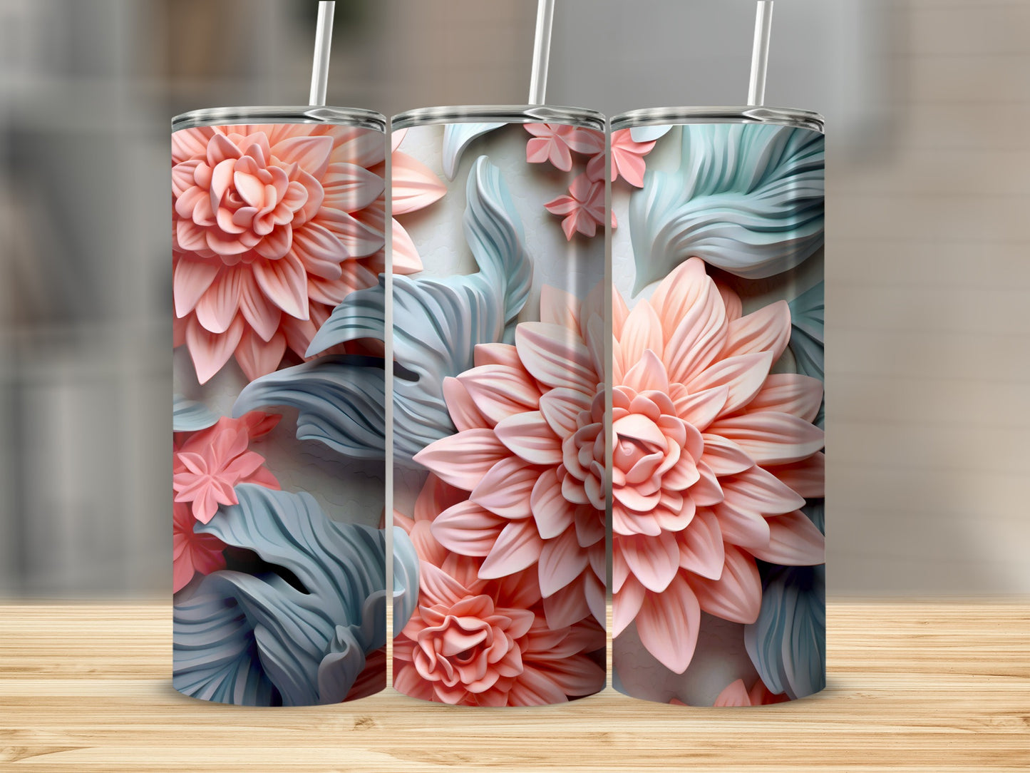 Elegant Floral Pattern Tumbler for Stylish Beverage Enjoyment