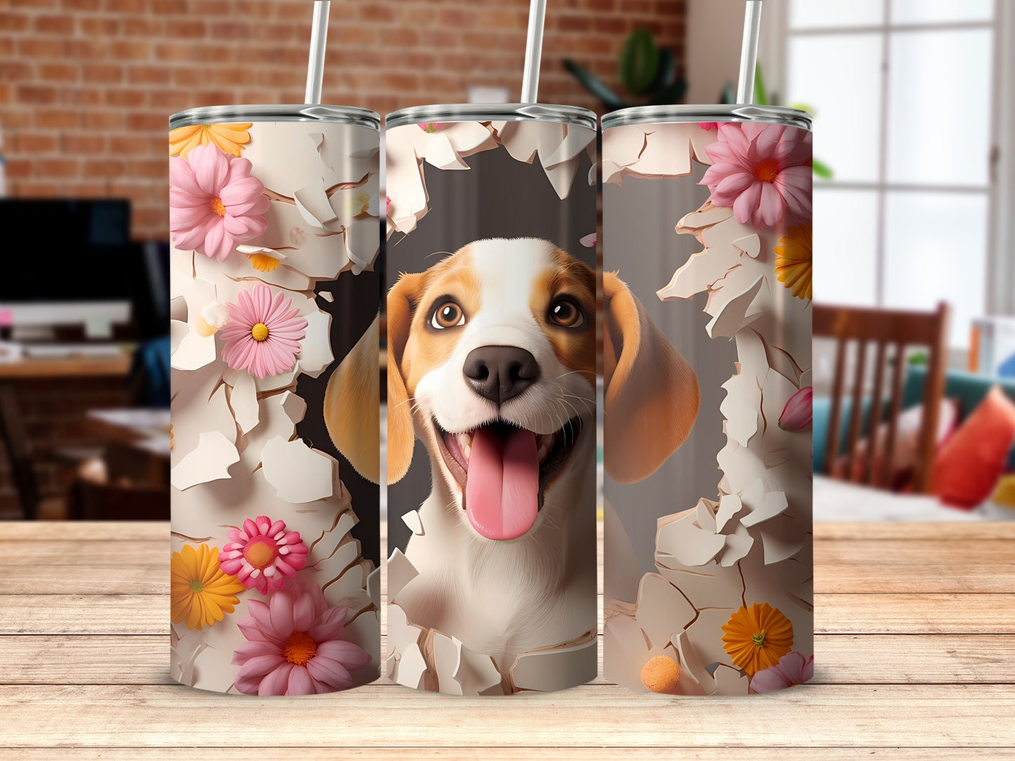 Happy Beagle dog flowers cracked wall product type
Beagle Tumbler, Happy Dog Art, Pet Dog Design, Dog Lover Gift, Animal Tumbler, Puppy Tumbler, Floral Tumbler, Pink Flower Art, Orange Flower Art, Cracked Wall Art, Unique Drinkware, Custom Beverage, Dog Mom Gift, Cute Dog Design, Spring Design, Nature Tumbler, Pop Out Dog, Dog Theme Tumbler, Novelty Tumbler, Playful Dog Art