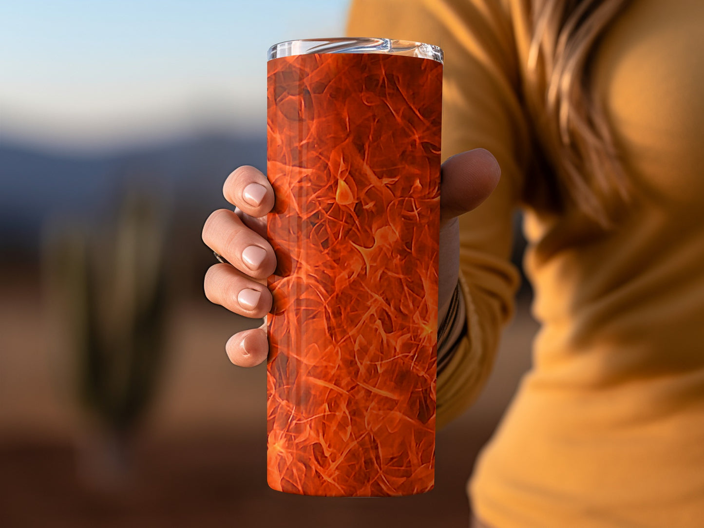 Fiery Passion Intense Flames Glowing Inferno Tumblers