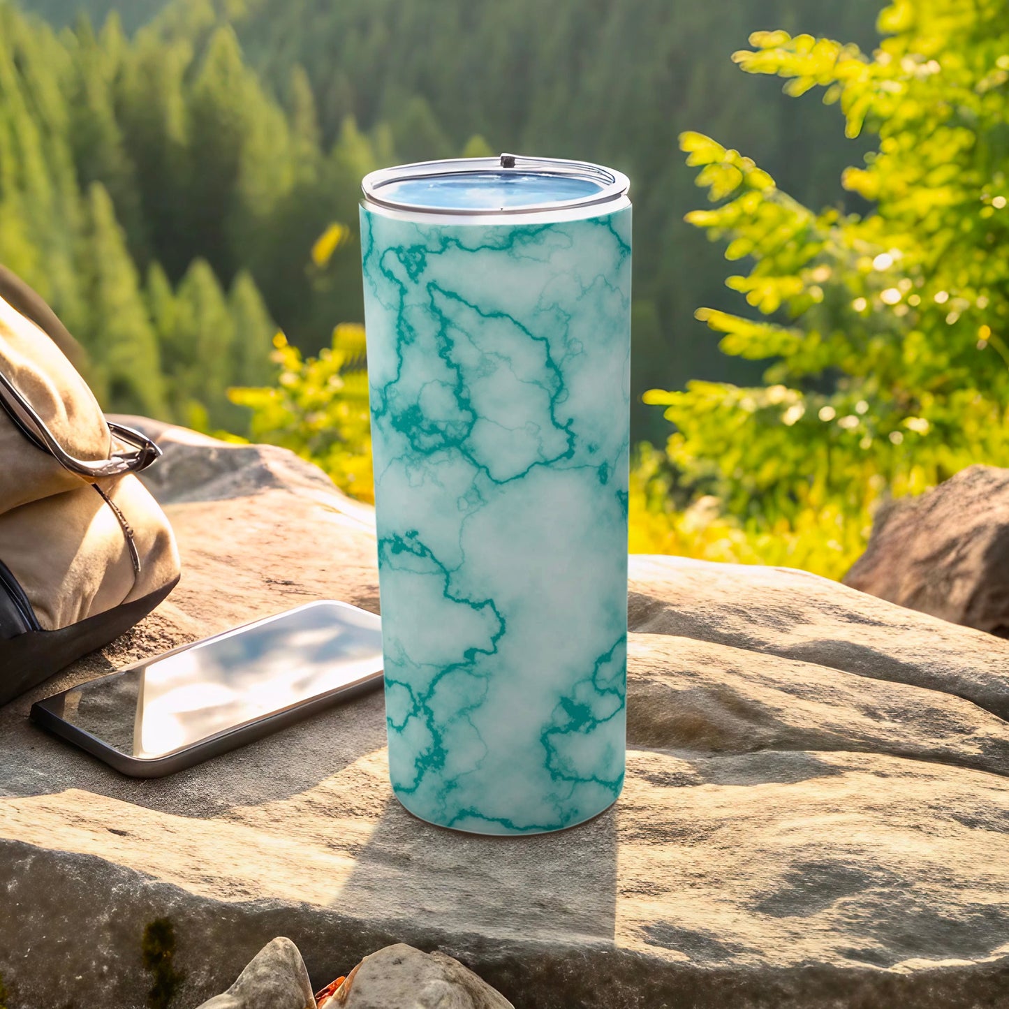 Aqua Marble Patterned Travel Beverage Tumbler product type