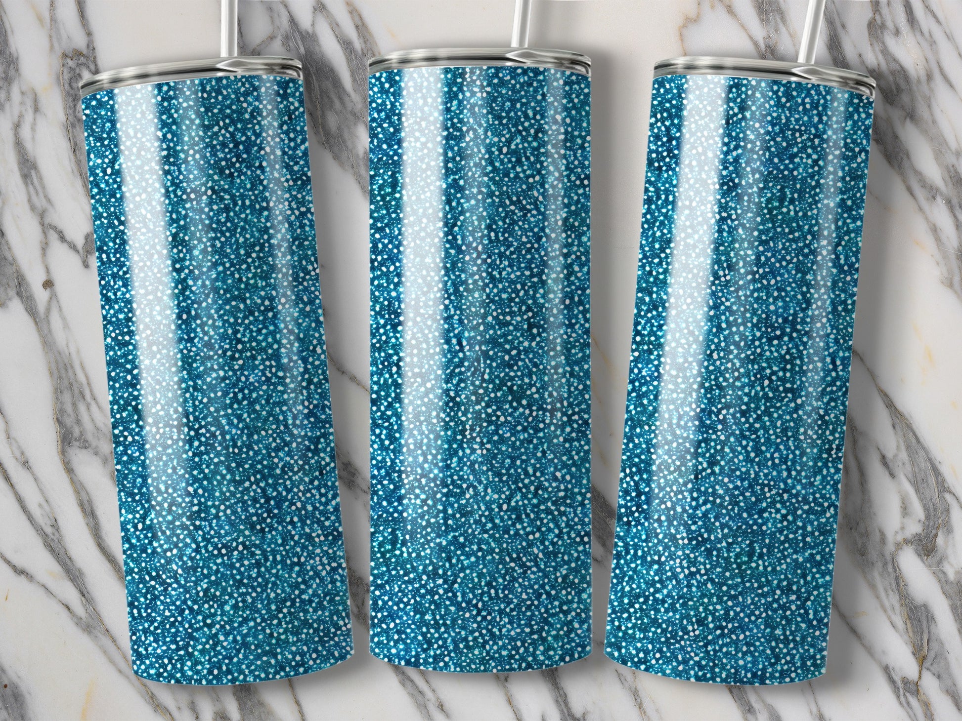 Blue Glitter Tumbler for Stylish and Chic Beverage Holders