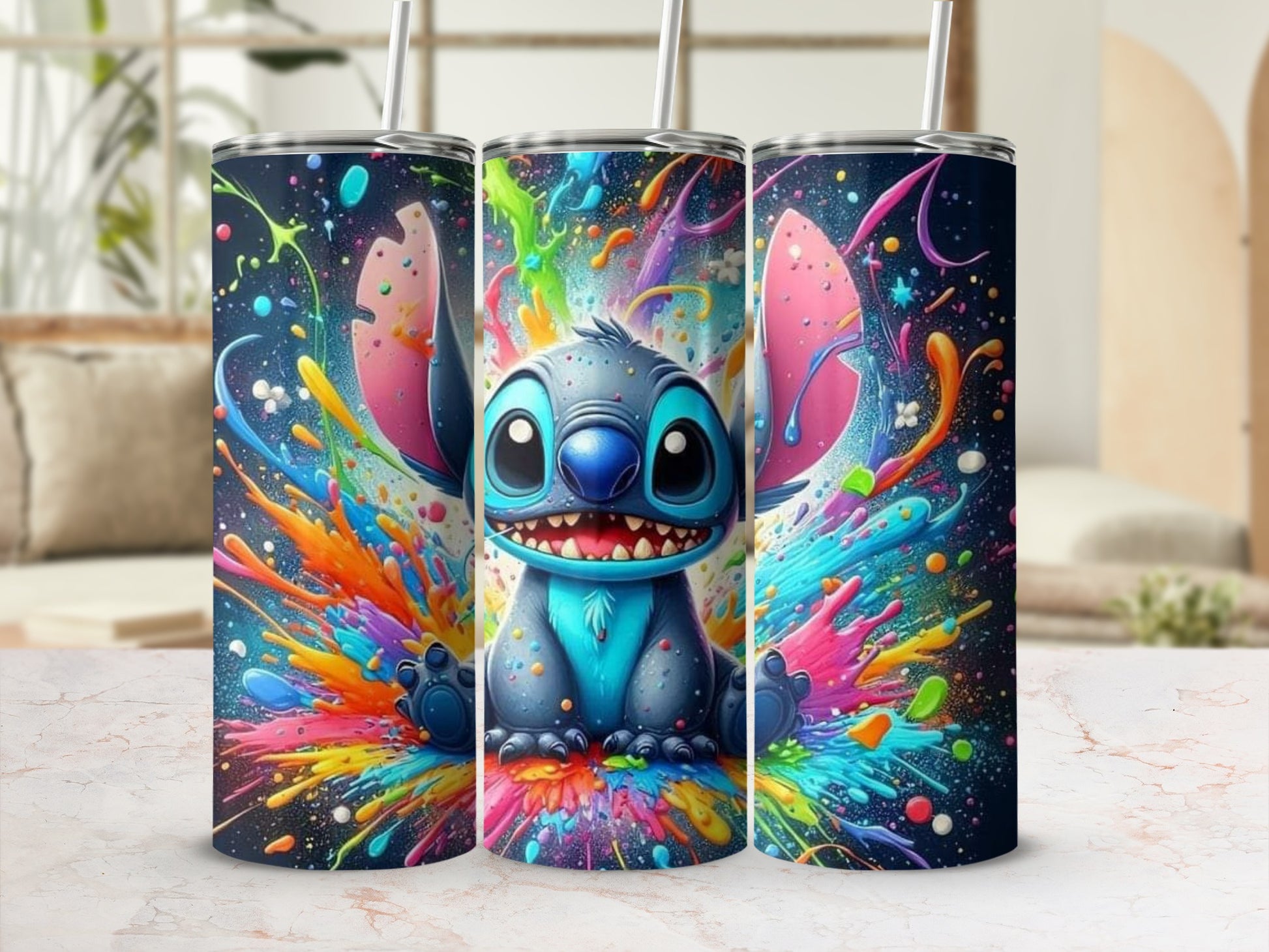 Splash Art Cute Cartoon Character Insulated Tumbler