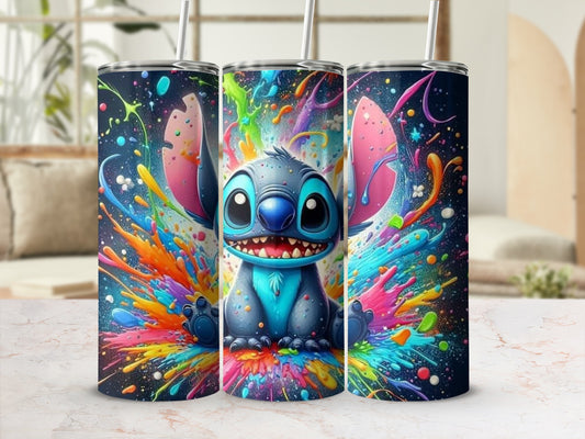 Splash Art Cute Cartoon Character Insulated Tumbler