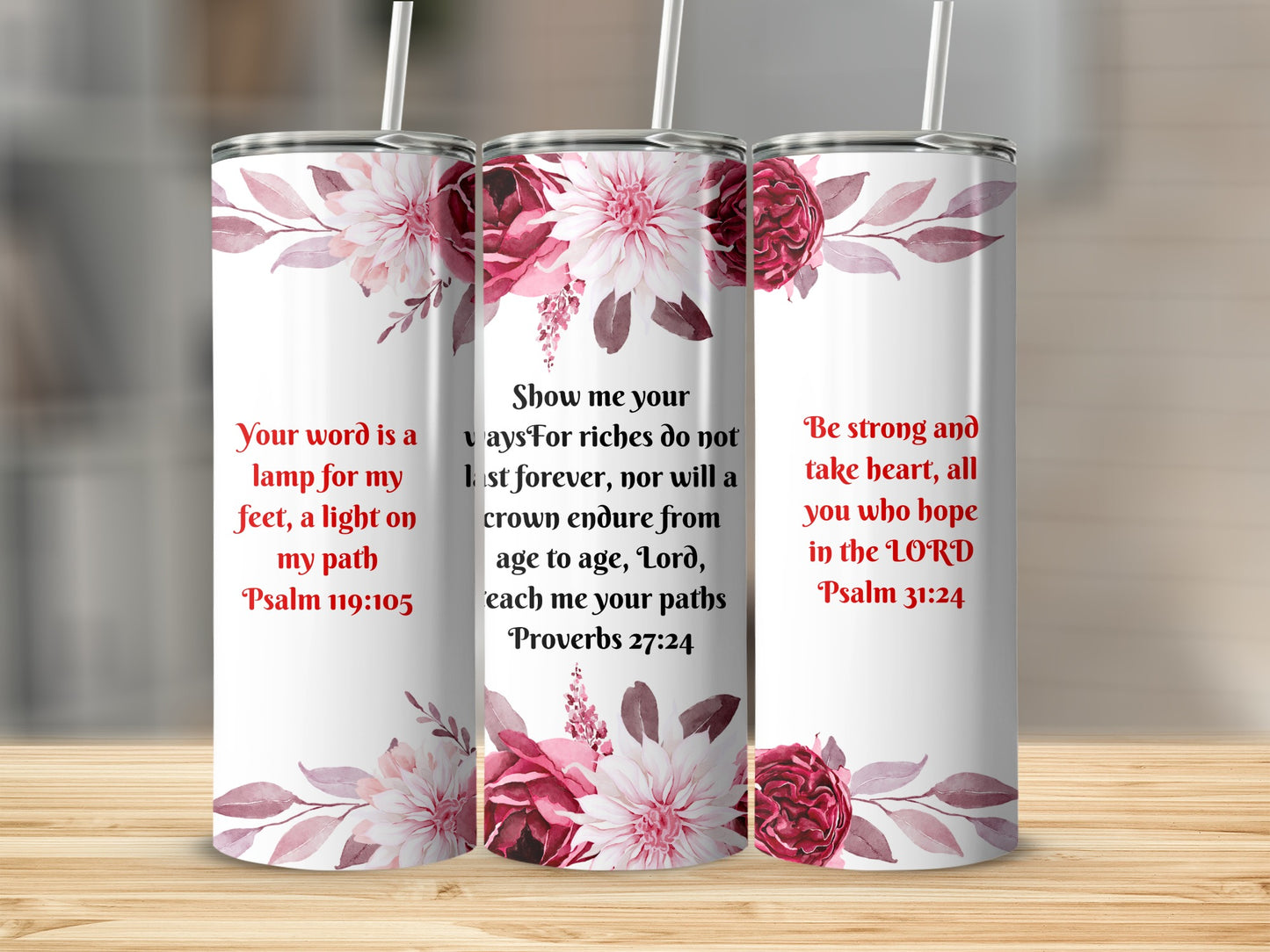 Inspirational Drink Tumblers with Bible Verses