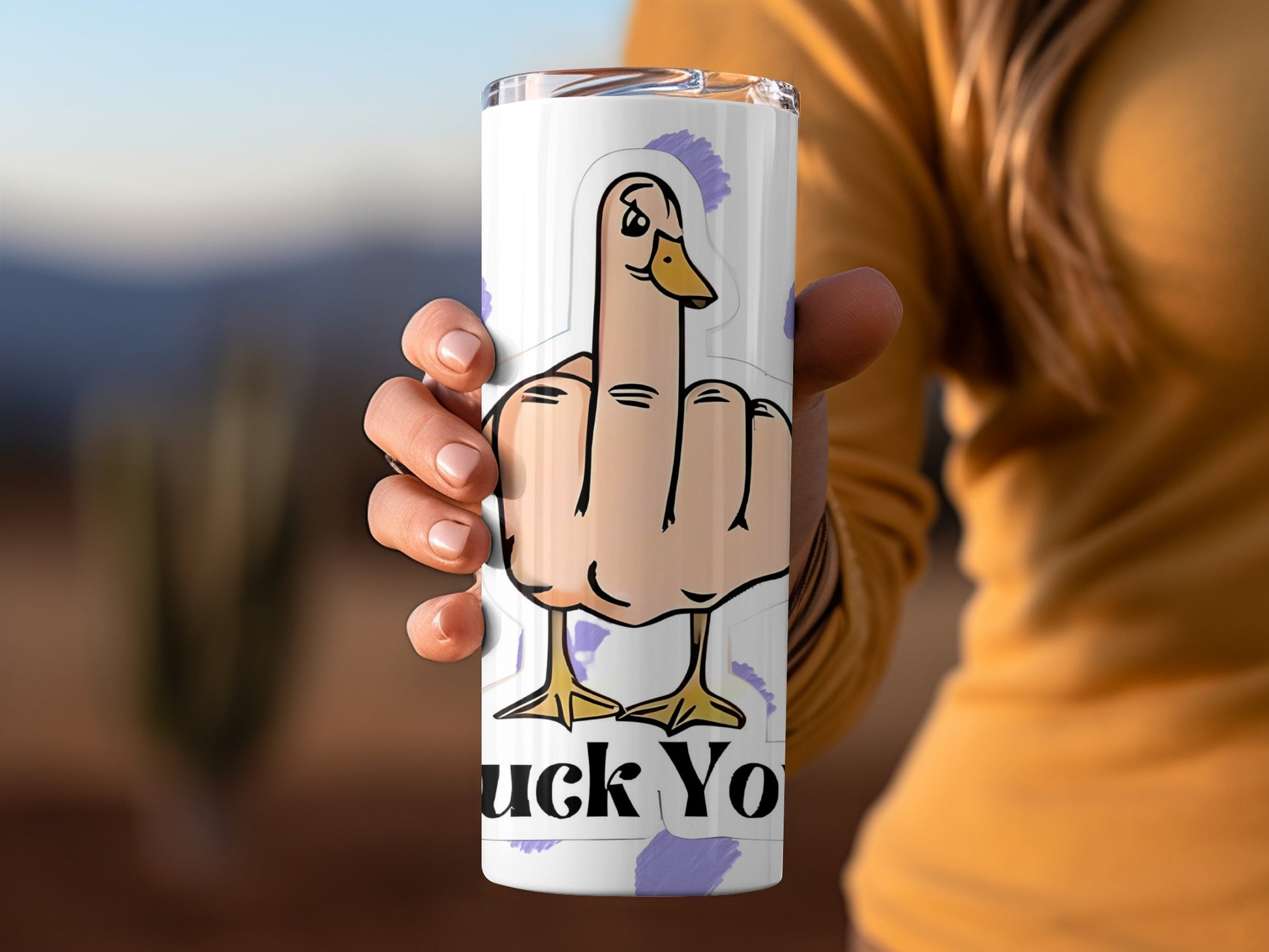 Duck You Funny Middle Finger Tumbler Cup