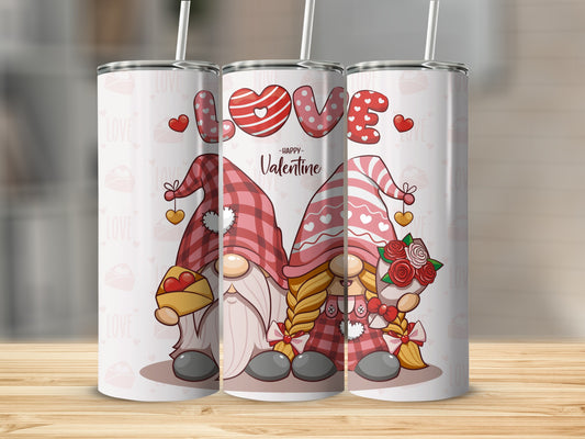 Cute Valentine's Day Gnome Love Tumbler Gift Idea