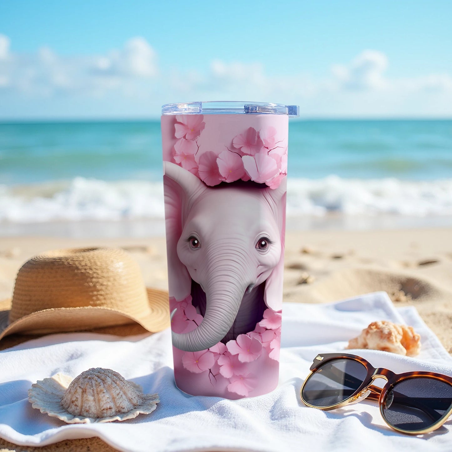 Sweet Pink Elephant Cherry Blossom Design Tumbler product type
Tumbler
Elephant
Pink flowers
Cherry blossom
Baby elephant
Floral design
Cute elephant
Drinkware
Animal graphic
Aesthetic tumbler
Pink tumbler
Gift idea
Summer accessory
Beach tumbler
Sweet design
Unique tumbler
Travel mug
Insulated cup
Elephant gift
Nature inspired