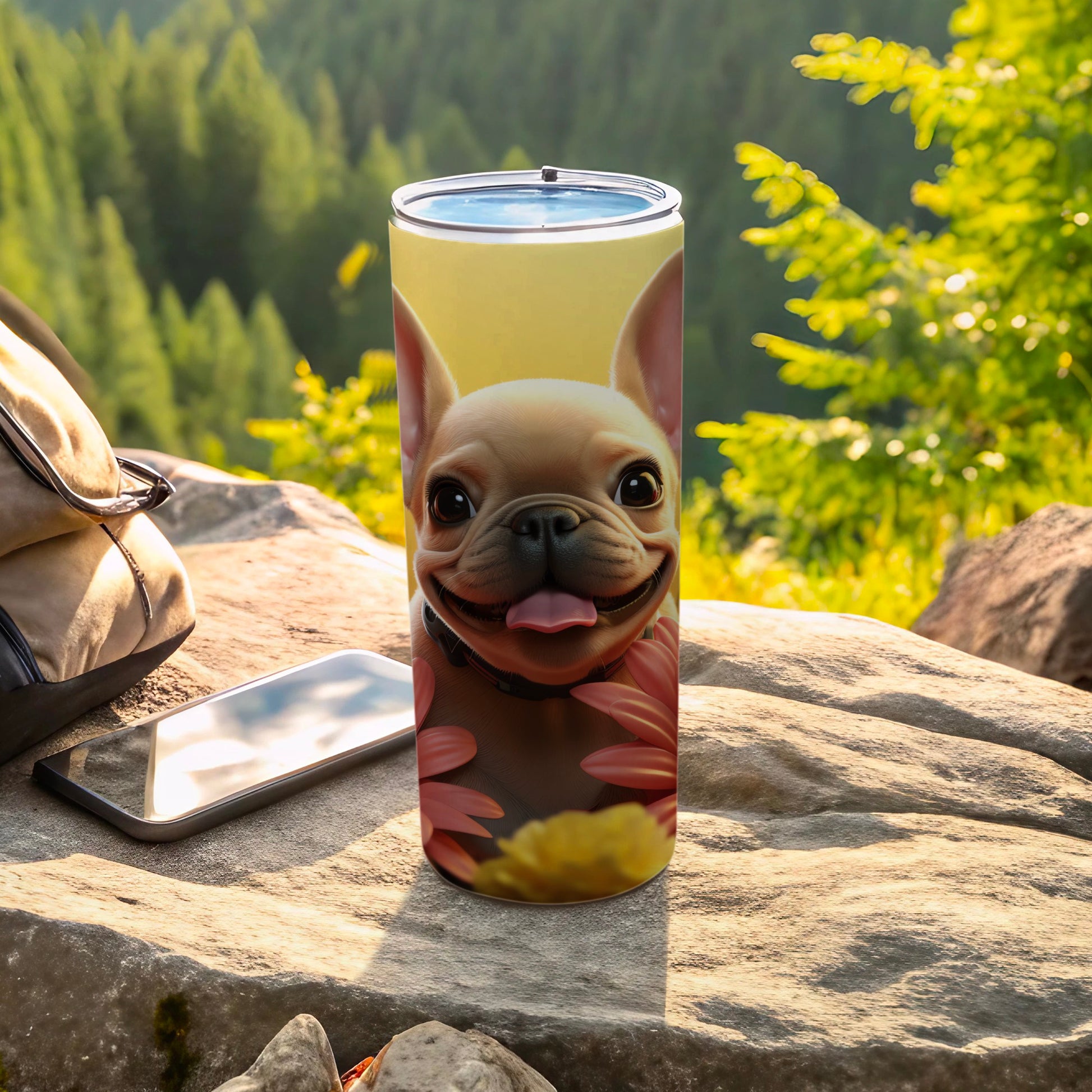 Smiling French Bulldog Happy Pet Outdoor Forest Drinkware product type