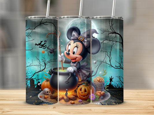 Halloween Themed Minnie Mouse Tumbler with Straw