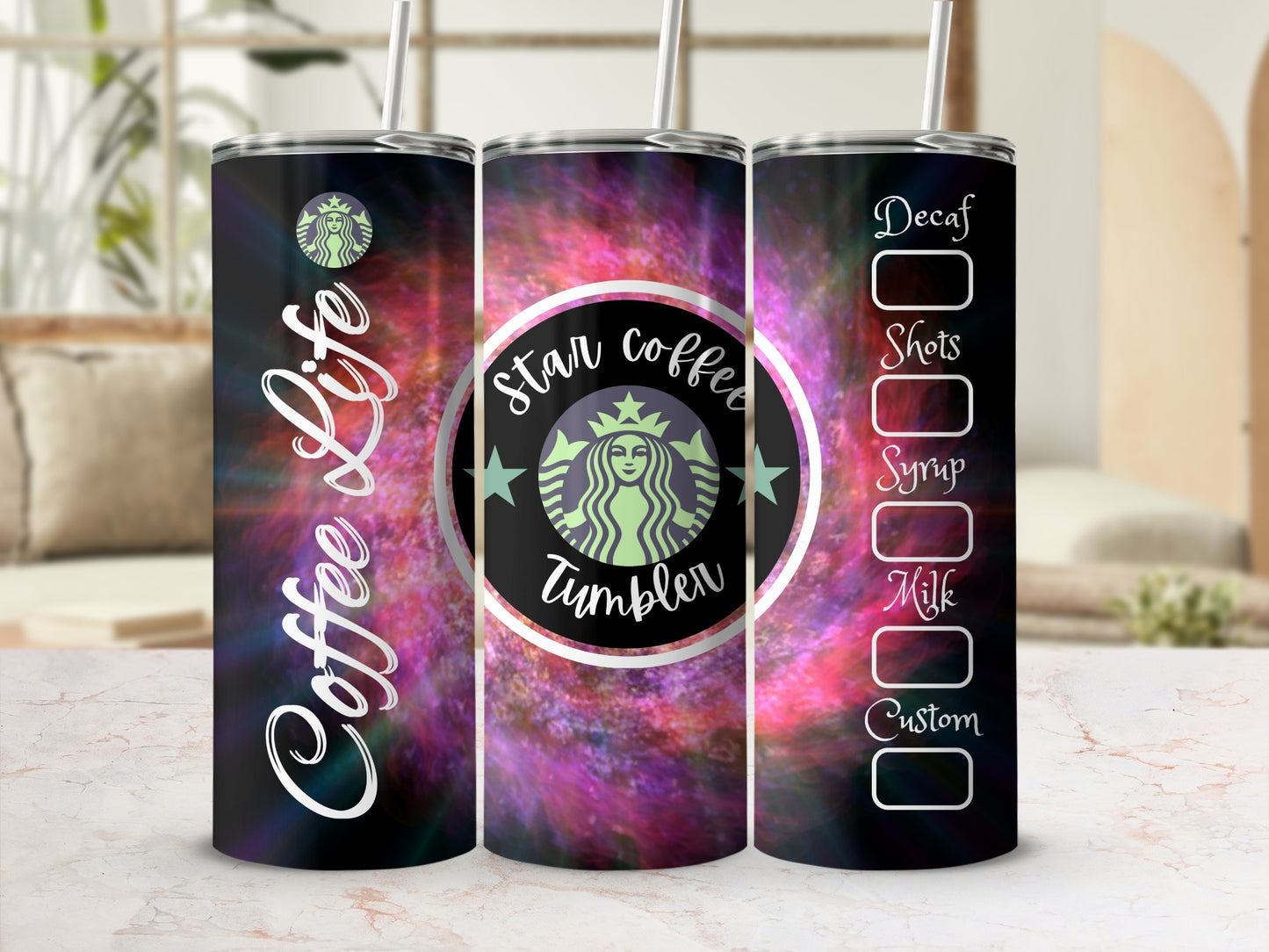 Coffee Life Star Coffee Tumbler Customizable Design