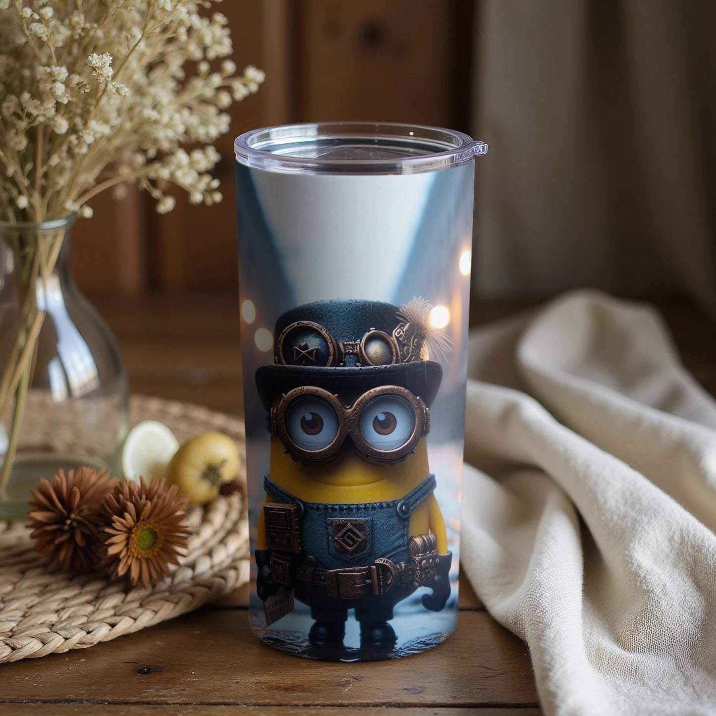 Steampunk Minion Themed Tumbler Cup for Kids