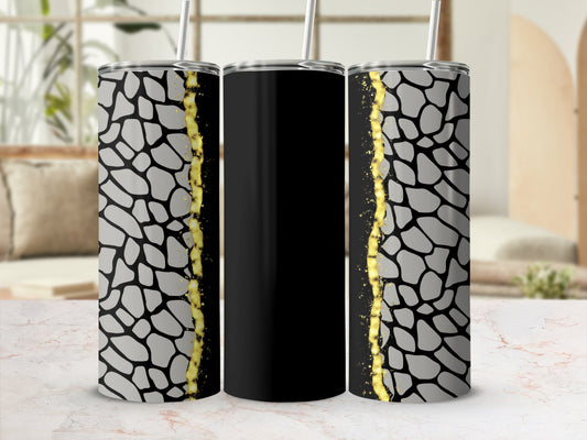 Modern Black and Grey Patterned Tumbler Neck Flask