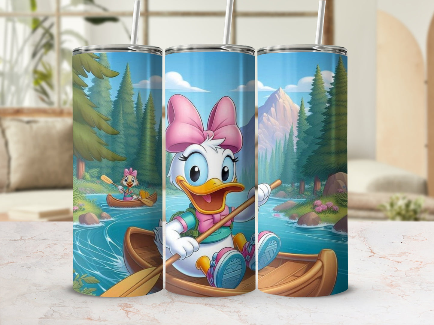 Cartoon Character Canoeing Design Insulated Tumbler