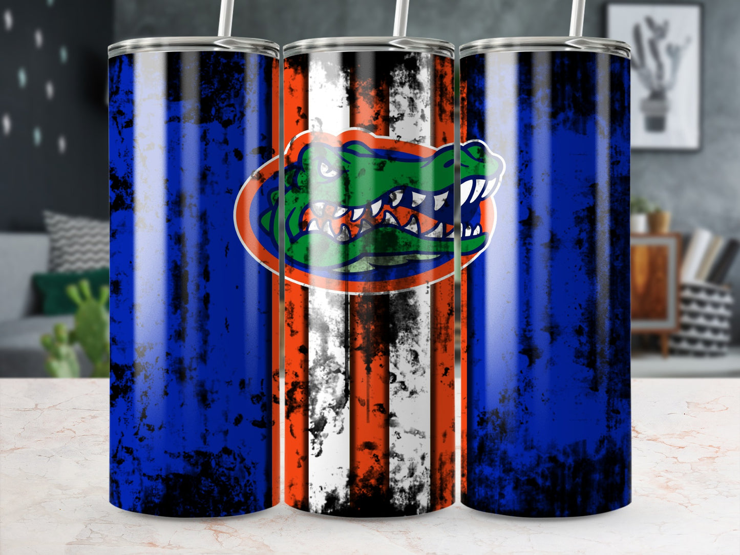 Vintage Distressed Gator Fan Tumblers Ideal for Gifting