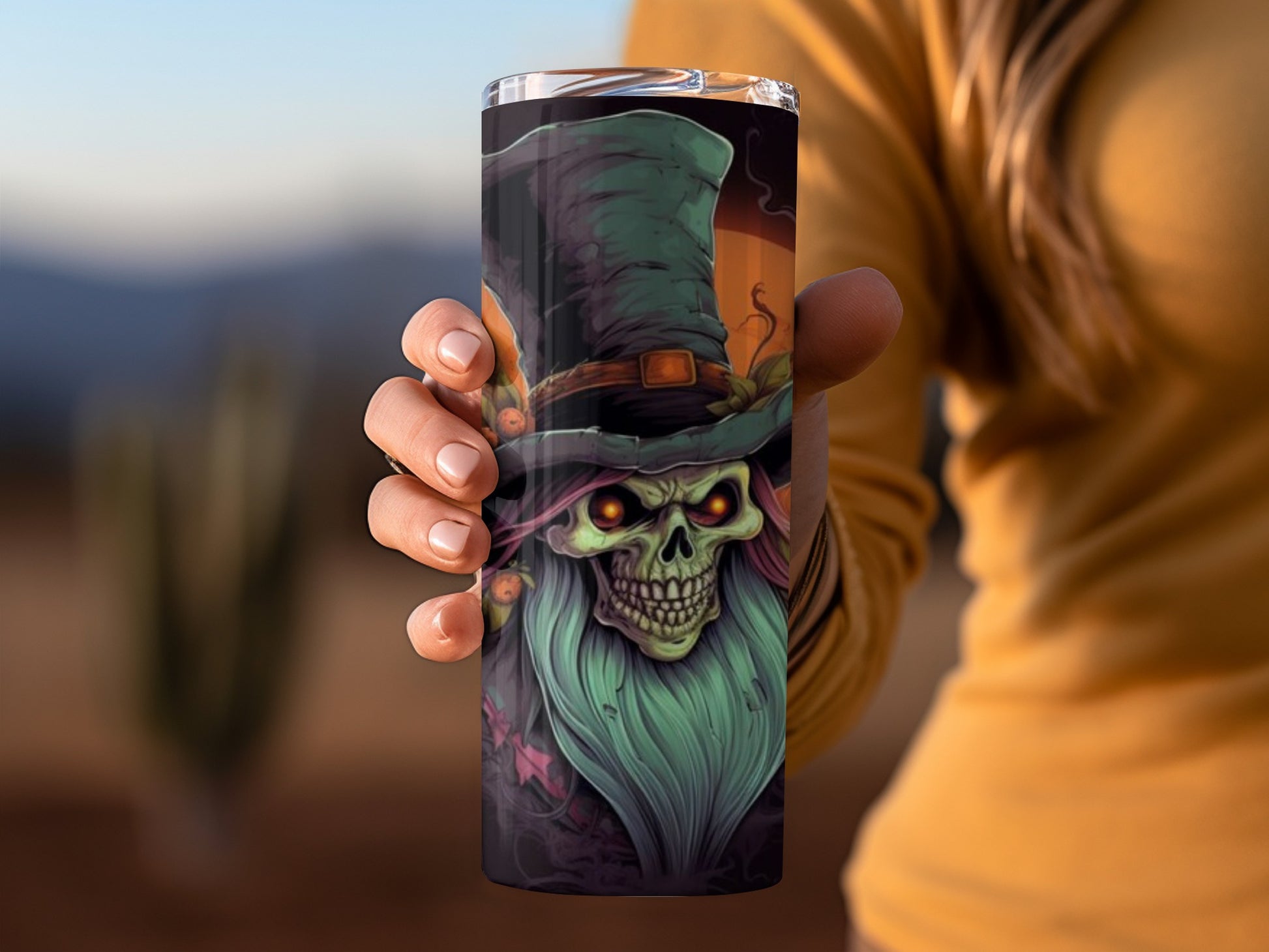 Spooky Skeleton Witch Themed Insulated Tumbler