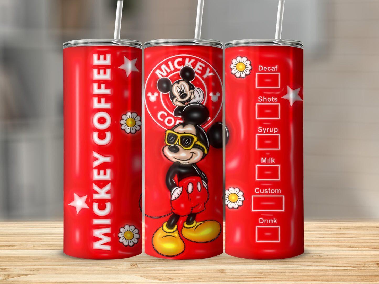 Mickey Coffee Custom Starbucks Tumbler With Straw