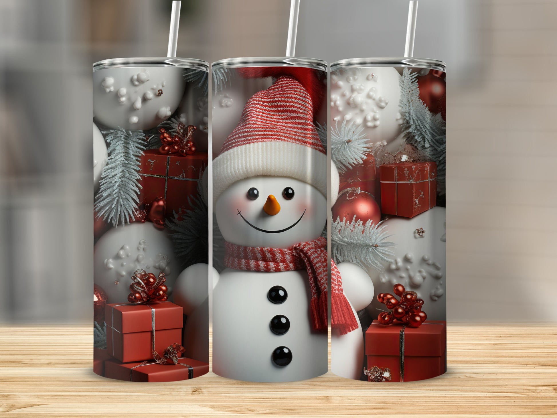 Festive Snowman Christmas Themed Tumbler Flask Cup
