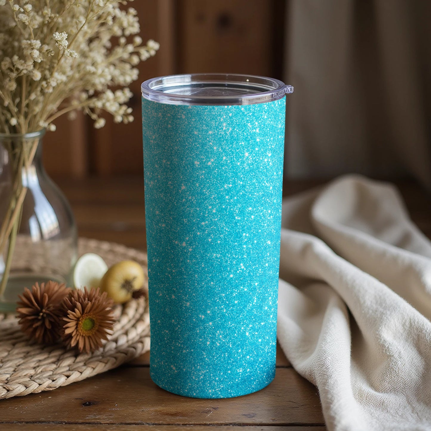 Sparkling Teal Tumbler Perfect for Home and Office