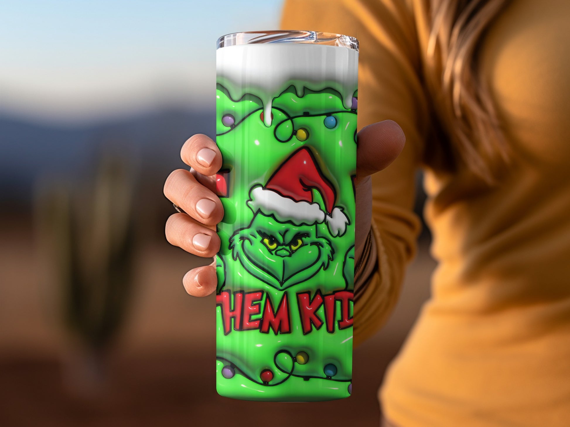 Grinch Santa Them Kids Christmas Tumbler Cup