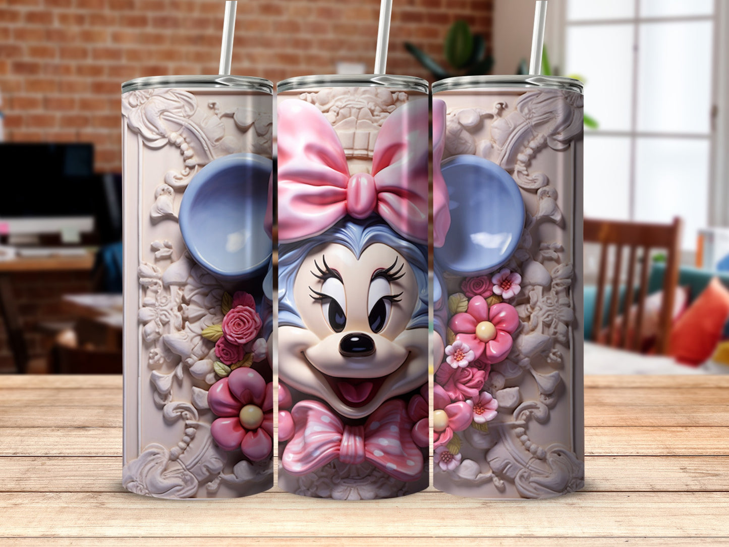 Cute Disney Inspired Tumbler with Minnie Mouse Design