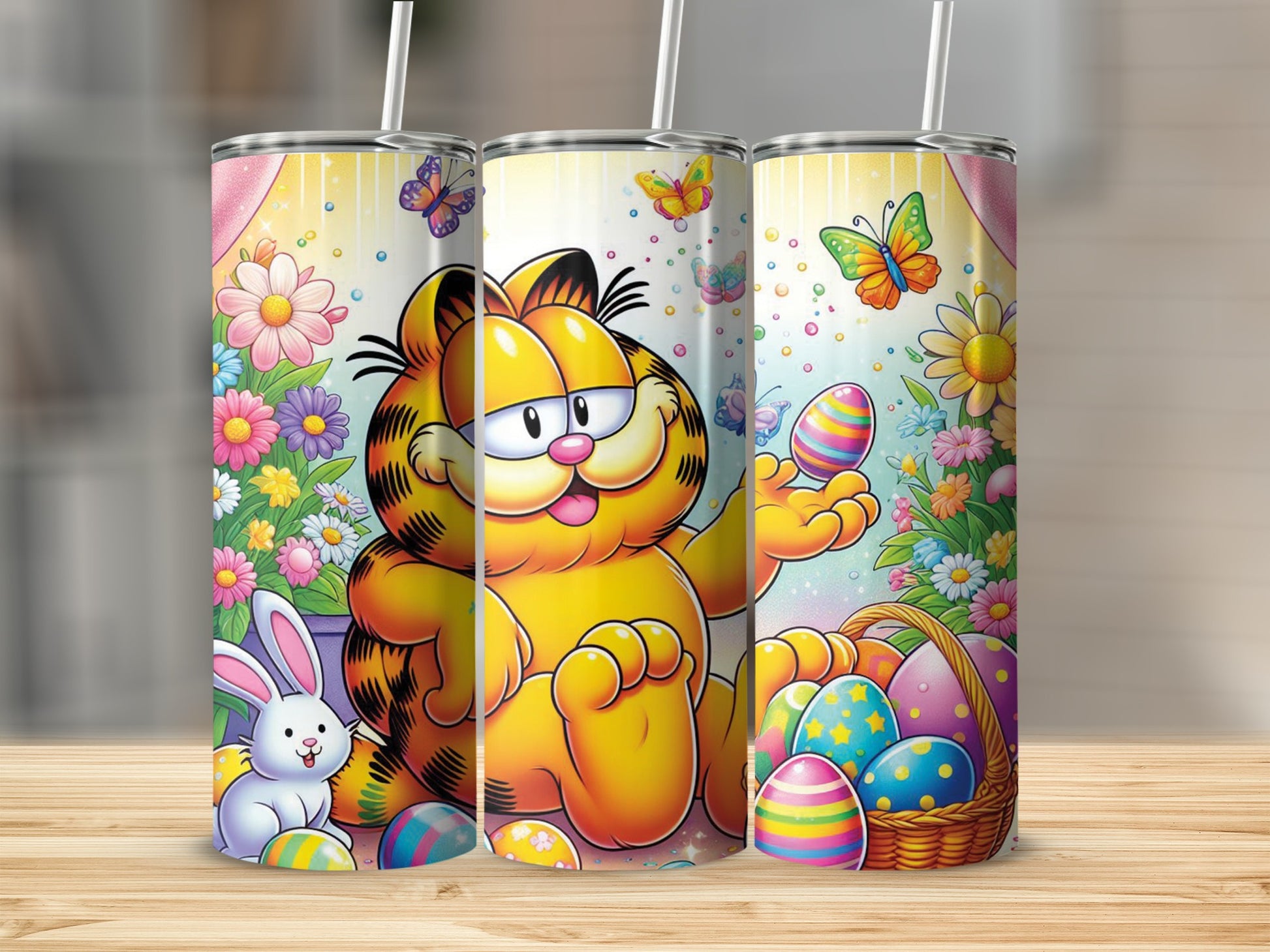 Garfield Easter Bunny Eggs Flowers Butterflies product type