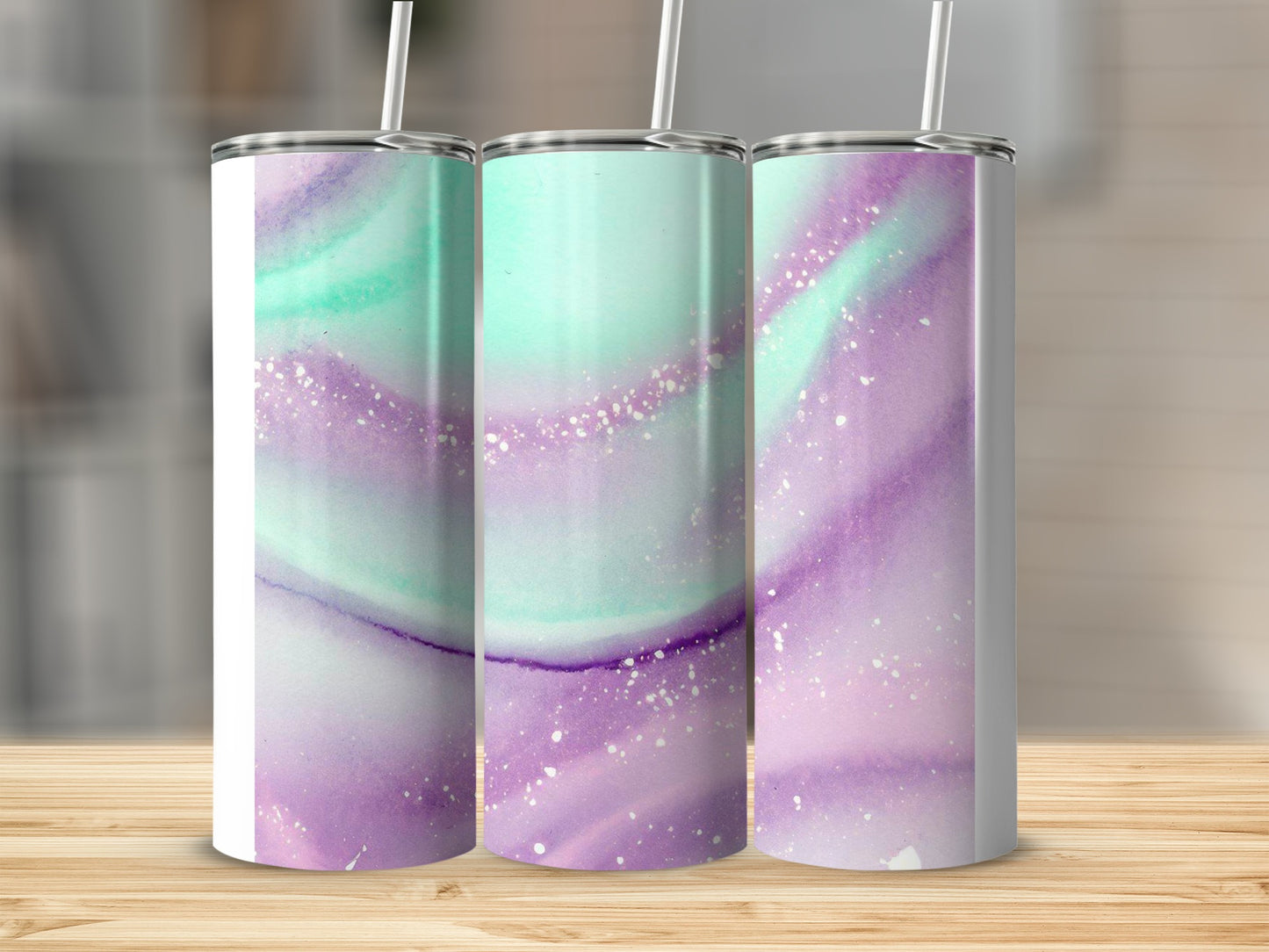 Sparkling Purple and Mint Gradient Tumbler Product